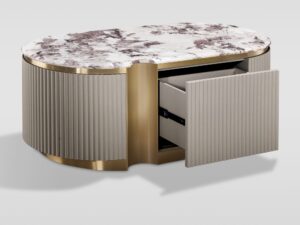 Miniaturka 3 - Stolik kawowy Eleganza z otwartą jedną z dwóch szuflad push to open