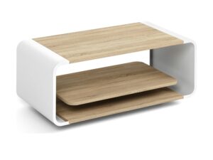 Miniaturka 5 - Stolik kawowy Elsandro – blat dąb sonoma, biały stelaż