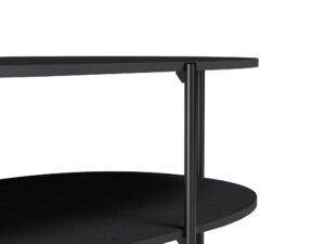 Miniaturka 2 - Stolik kawowy Fenita 90 cm czarny, detal metalowych nóżek i półki