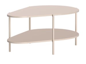 Miniaturka 4 - Stolik kawowy Fenita 90 cm kaszmir z półką na białym tle