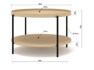 Miniaturka 1 - Stolik kawowy okrągły Dovario 84 cm – zdjęcie 2