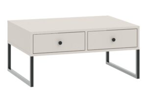Miniaturka 1 - Kaszmirowy stolik kawowy Linvero 77 cm z dwiema szufladami