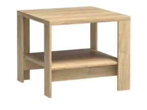 Miniaturka 3 - Kwadratowy stolik kawowy Lorenza 65 cm w dekorze Hikora na białym tle