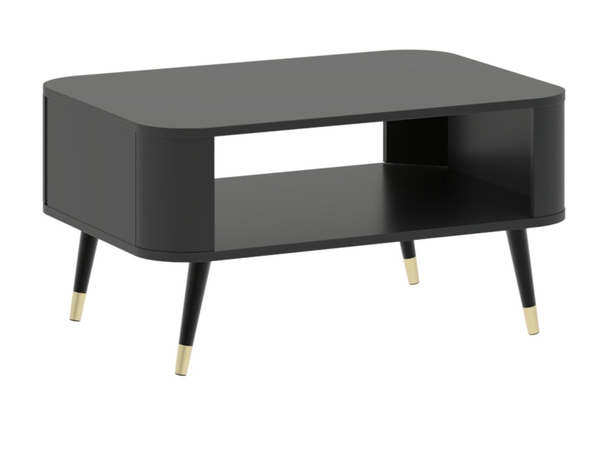 Stolik kawowy z półką Lumaro 80 cm czarny