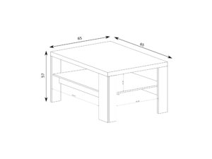 Miniaturka 2 - Stolik kawowy Pestano 65 cm na rysunku wymiarowym