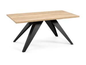 Miniaturka 7 - Stolik kawowy prostokątny Ariello 120 cm na stalowej podstawie – blat dąb halifax, czarny stelaż