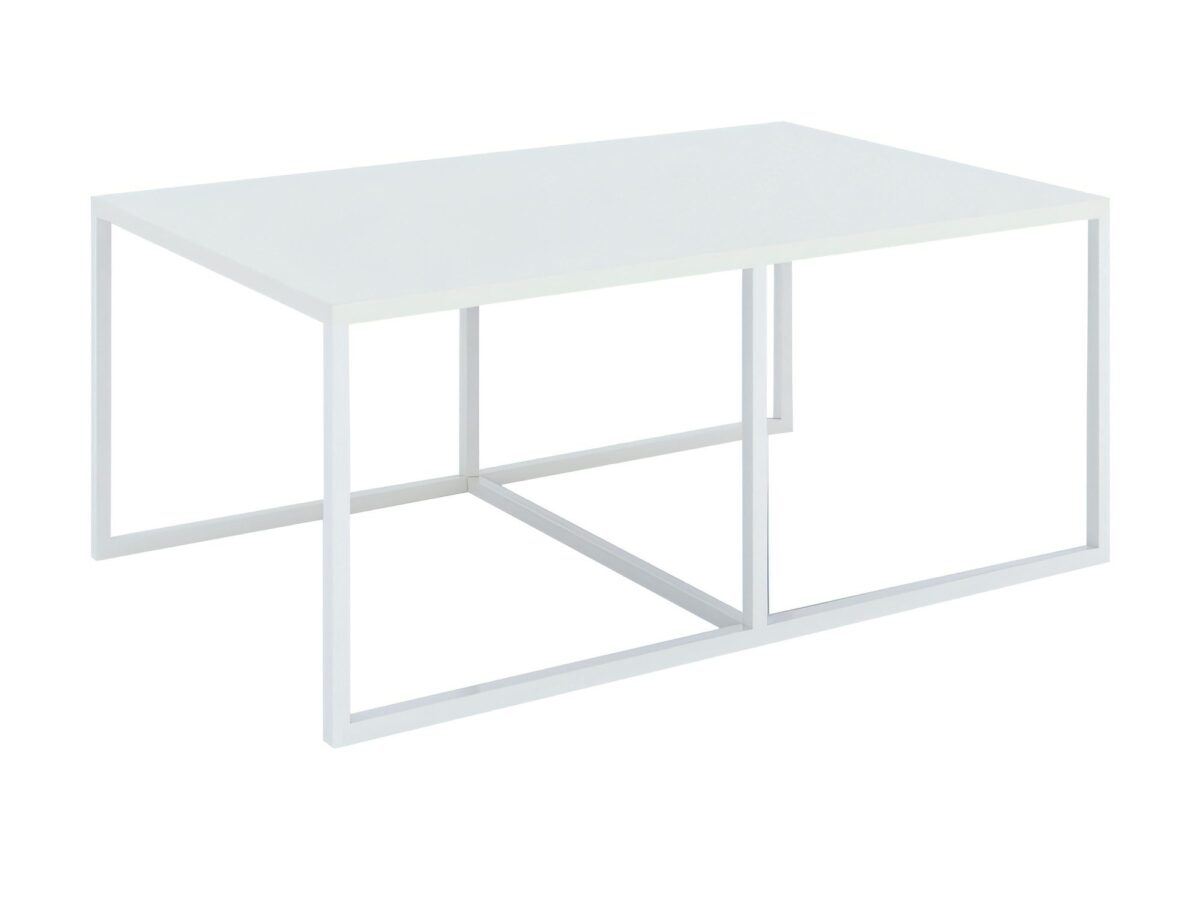 Stolik kawowy prostokątny Marvento 102 × 67 cm biały