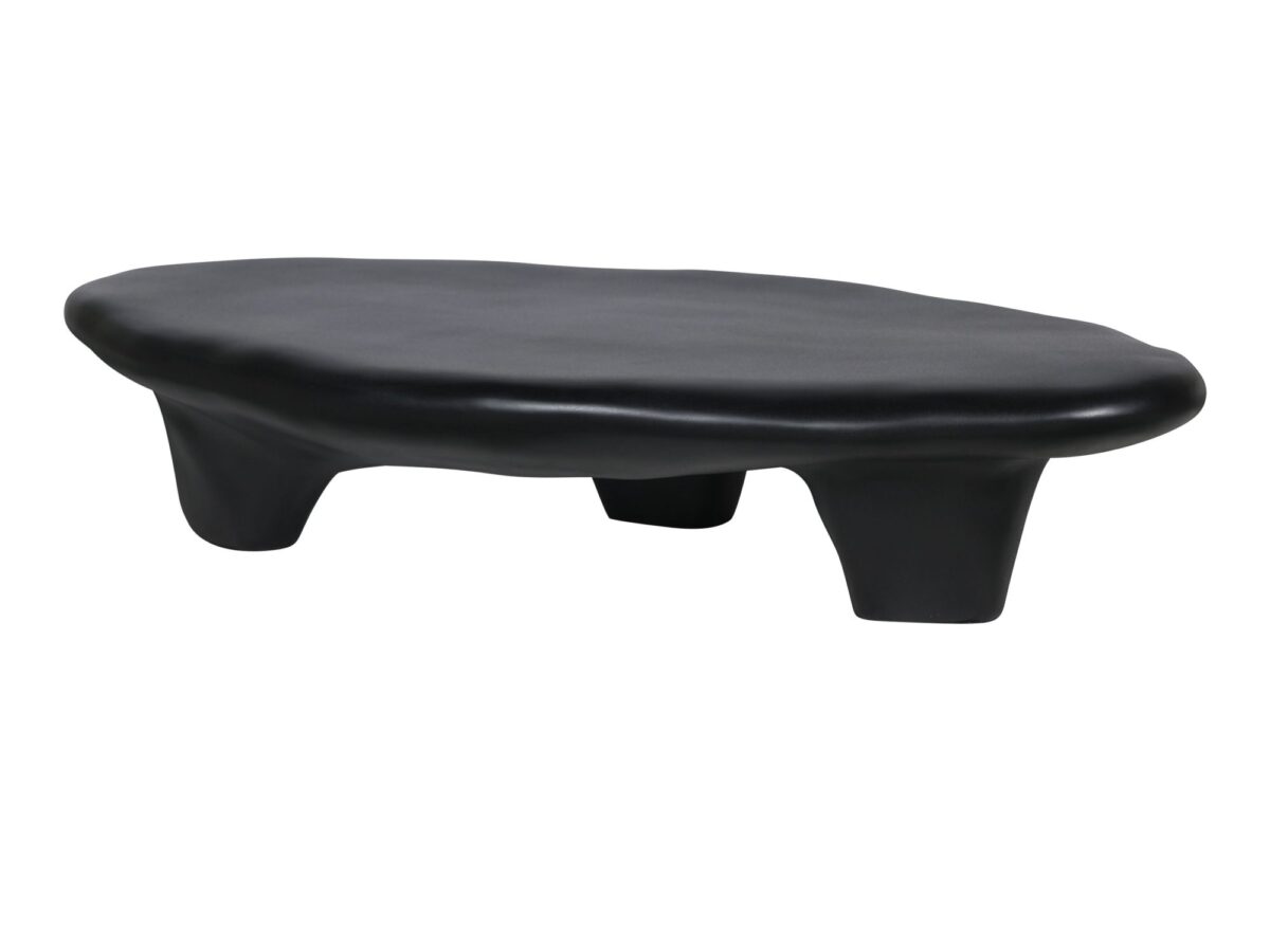 Stolik kawowy organiczny czarny z włókna szklanego 120 cm – Virtus