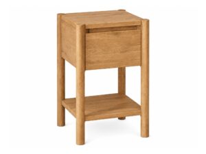Miniaturka 4 - Stolik niski dębowy Daverna 60 cm z szufladą w kolorze naturalnego dębu – zdjęcie produktu na białym tle