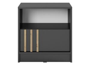 Miniaturka 2 - Stolik nocny Dely grafit z lamelą artisan — front