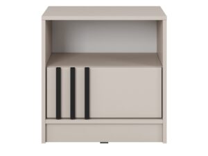 Miniaturka 6 - Stolik nocny Dely kaszmir z czarną lamelą — front