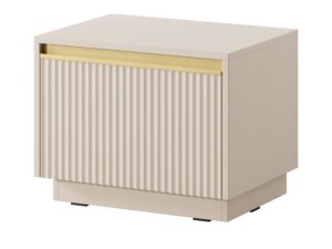 Miniaturka 2 - Stolik nocny Regalio beżowy – ryflowany front