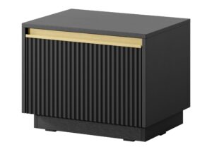 Miniaturka 7 - Stolik nocny Regalio czarny – ryflowana szuflada od frontu