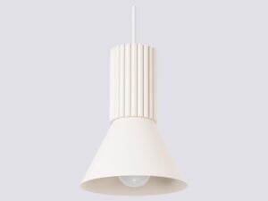 Miniaturka 29 - Stożkowa lampa wisząca Avelira 14 cm beżowy – klosz z bliska