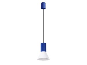 Miniaturka 5 - Stożkowa lampa wisząca Avelira 14 cm biały + ultramaryna na białym tle