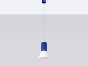 Miniaturka 6 - Stożkowa lampa wisząca Avelira 14 cm biały + ultramaryna na jasnym tle