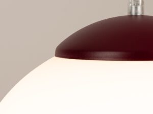Miniaturka 53 - Stylowa lampa wisząca 40 cm burgund – detal mocowania klosza