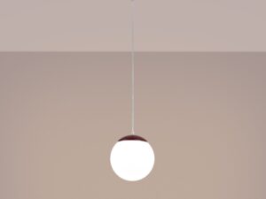 Miniaturka 52 - Stylowa lampa wisząca 40 cm burgund z włączonym światłem