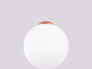 Miniaturka 37 - Stylowa lampa wisząca 40 cm ochra czerwona – detal szklanego klosza