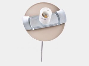 Miniaturka 43 - Stylowa lampa wisząca 40 cm taupe – detal podsufitki z oprawką