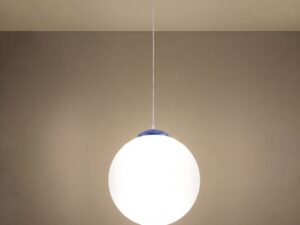 Miniaturka 21 - Stylowa lampa wisząca 40 cm ultramaryna z włączonym światłem