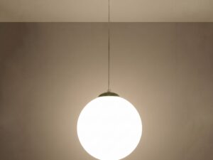 Miniaturka 17 - Stylowa lampa wisząca 40 cm zielony oliwkowy z włączonym światłem