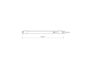 Miniaturka 4 - Rysunek wymiarowy świetlówki LED G13 6,5 W o długości 600 mm