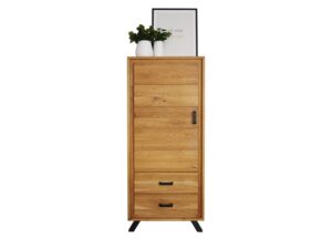 Miniaturka 1 - Szafa drewniana ALAMOS LOFT w jasnym wybarwieniu – drzwi i dwie dolne szuflady
