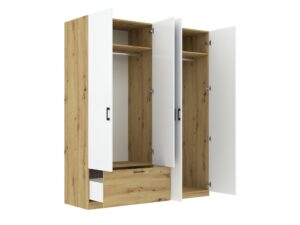 Miniaturka 2 - Otwarta szafa Altavero 180 cm dąb artisan i biały