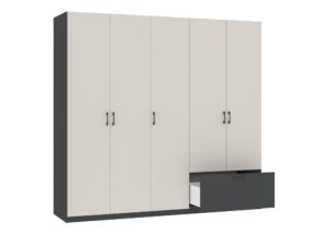 Miniaturka 1 - Szafa Altavero 225 cm antracyt i kaszmir z otwartym wnętrzem