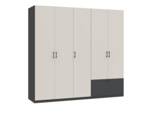 Miniaturka 6 - Szafa Altavero 225 cm antracyt i kaszmir z zamkniętymi frontami