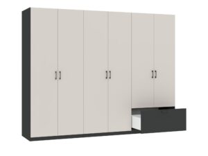 Miniaturka 2 - Szafa Altavero 270 cm antracyt i kaszmir z otwartym wnętrzem
