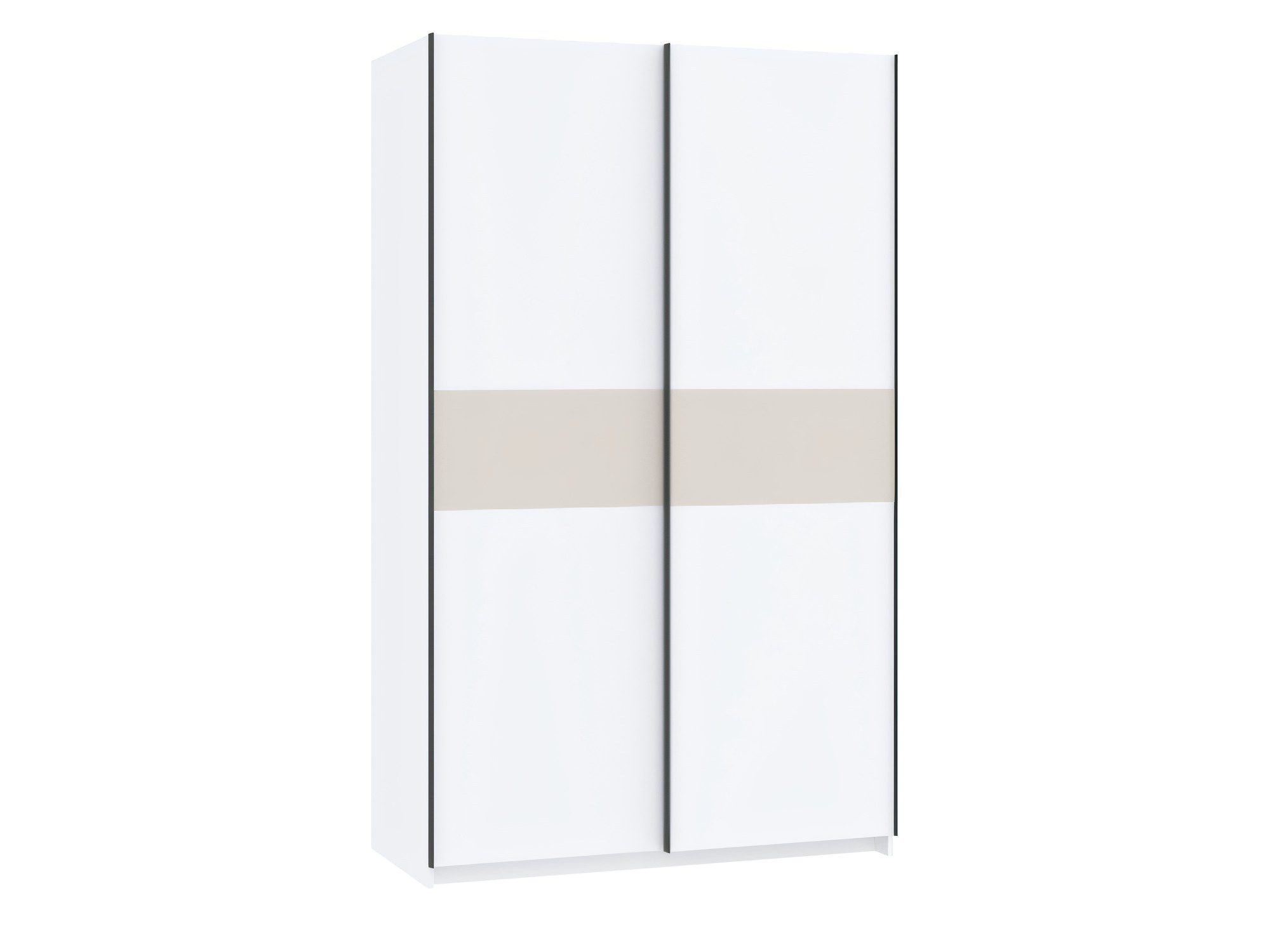 Szafa Breviano 122 cm biały i kremowy – zamknięte fronty