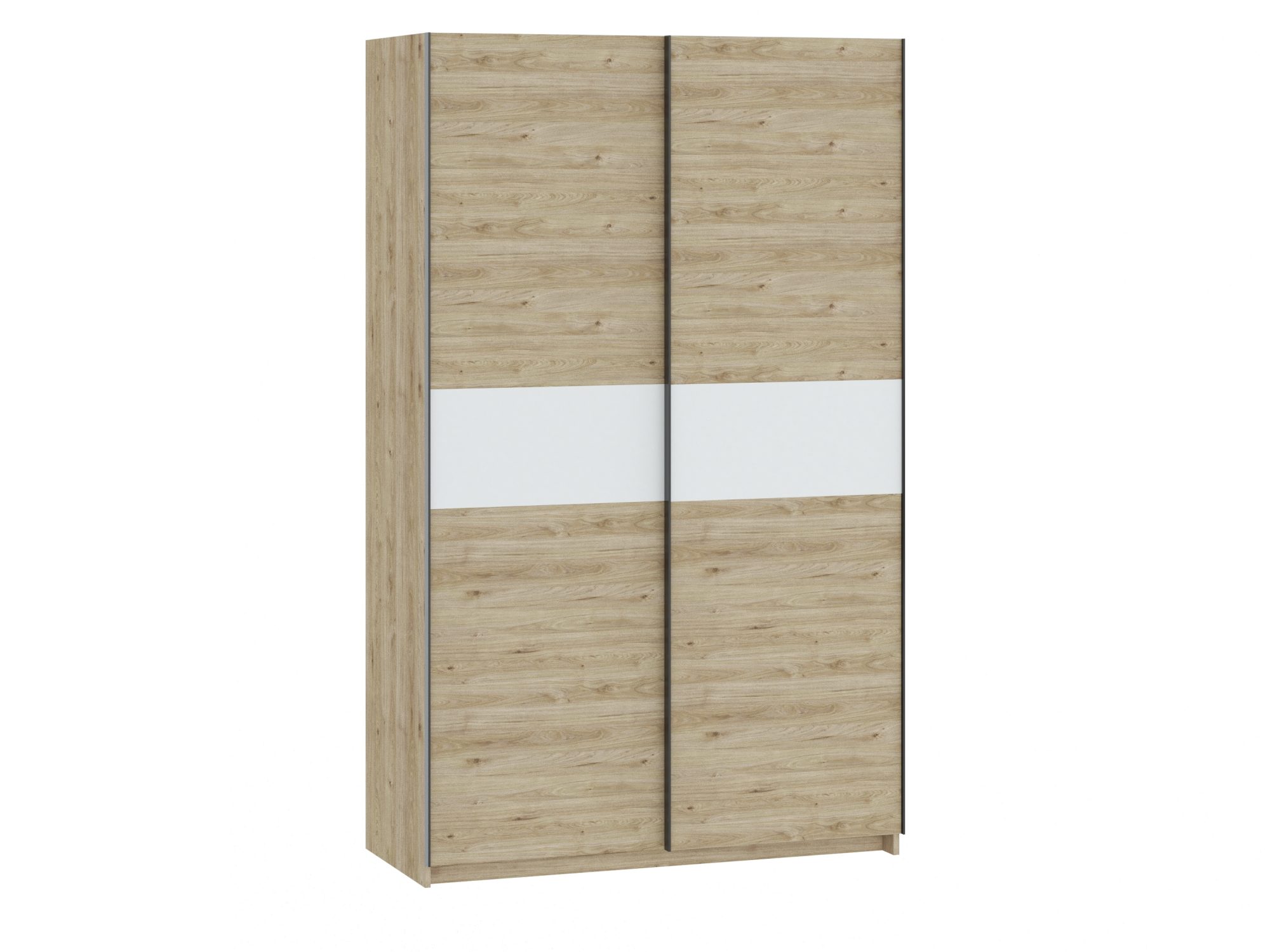 Szafa Breviano 122 cm Hickory Jackson i biały – zamknięte fronty
