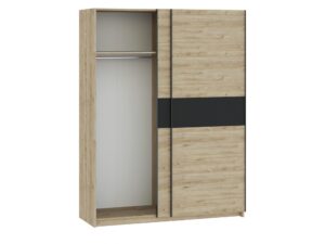 Miniaturka 19 - Szafa Breviano 151 cm Hickory Jackson i antracyt z otwartym skrzydłem