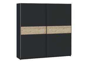 Miniaturka 3 - Szafa Breviano 200 cm antracyt i Hickory Jackson – zamknięte fronty