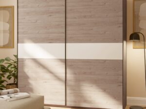 Miniaturka 28 - Szafa Breviano 200 cm Hickory Jackson i biały – aranżacja sypialni