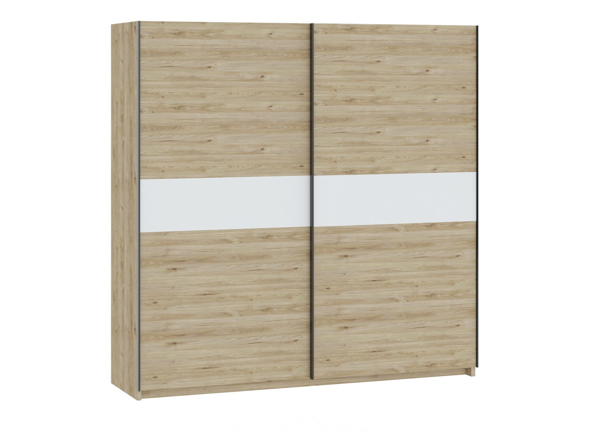 Szafa Breviano 200 cm Hickory Jackson i biały – zamknięte fronty przesuwne