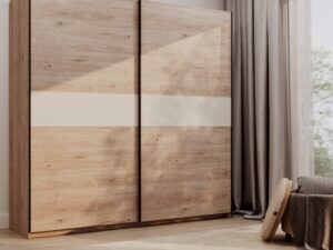 Miniaturka 29 - Szafa Breviano 200 cm Hickory Jackson i kaszmir – aranżacja sypialni