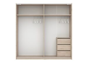 Miniaturka 23 - Szafa Breviano 200 cm Hickory Jackson i kaszmir – wnętrze z trzema szufladami