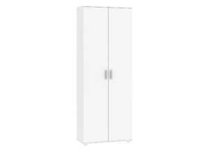 Miniaturka 1 - Biała szafa dwudrzwiowa Clarento 69 cm z zamkniętymi drzwiami na białym tle
