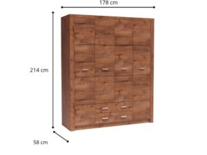 Miniaturka 3 - Szafa Brenza rysunek wymiarowy 178 na 58 na 214 cm