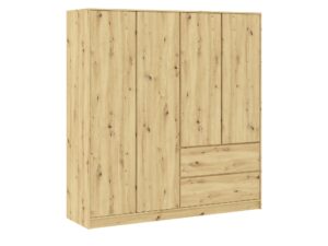 Miniaturka 7 - Szafa Sorvello 195 cm dąb Artisan z 4 drzwiami i 2 szufladami
