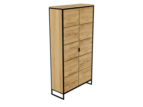 Szafa dębowa Kongaro 203 cm loft czarno-dębowa