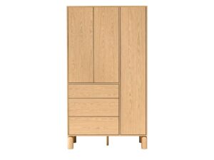 Miniaturka 1 - Szafa trzydrzwiowa Dunvelo dąb Bookmatch 110 cm od przodu