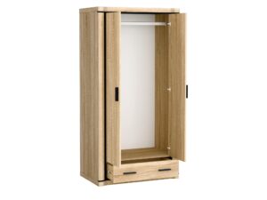 Miniaturka 3 - Szafa Kalmeo Dąb sonoma z otwartymi dwoma drzwiami, drążek na wieszaki