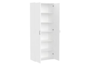 Miniaturka 1 - Szafa dwudrzwiowa Tiparo 70 cm biała – wnętrze z półkami