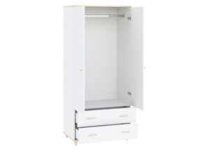 Miniaturka 1 - Otwarta szafa Gavero 80 cm biały i akacja