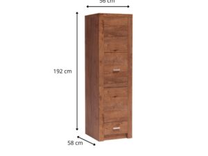 Miniaturka 3 - Wymiary szafy jednodrzwiowej Brenza 56 × 58 × 192 cm – schemat