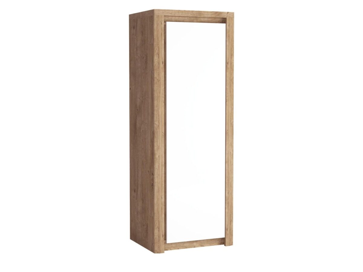 Szafa jednodrzwiowa Nalvio 73 cm – ribbeck i biały połysk
